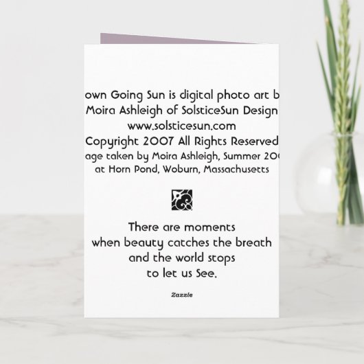 ダウン・ザ・サン カード (裏面)