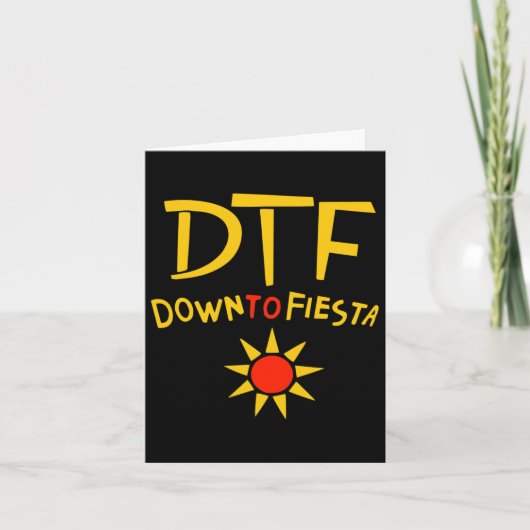 ダウンFiesta Dtfシャツチンコデマヨギフトアイディア カード (正面)