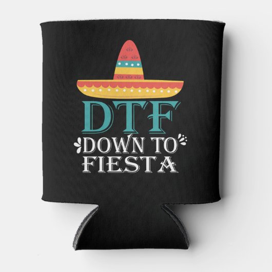 ダウンFiesta DTF - おもしろい Cinco De Mayo 缶クーラー (正面)