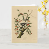 ダウンWoodpecker - Audubon's Birds of America カード (黄色い花)