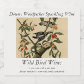 ダウンWoodpecker - Audubon's Birds of America スパークリングワインラベル (シングルラベル)