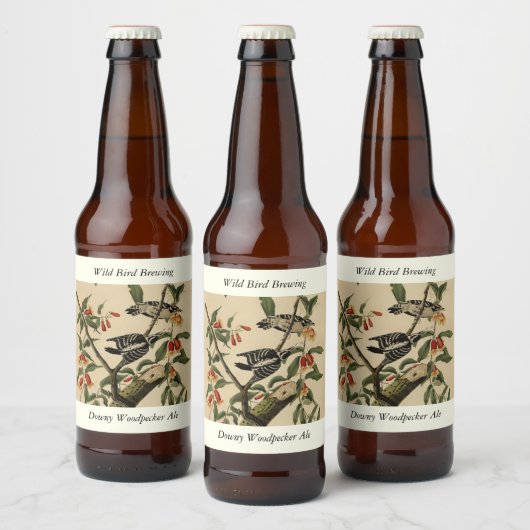 ダウンWoodpecker - Audubon's Birds of America ビールラベル (ボトル)