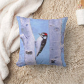 ダウンWoodpecker's 絵画 - Bird Artオリジナル クッション (ブランケット)