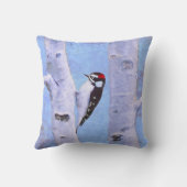 ダウンWoodpecker's 絵画 - Bird Artオリジナル クッション (裏面)