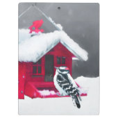 ダウンWoodpecker's 絵画 - Bird Artオリジナル クリップボード (裏面)