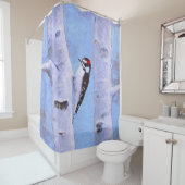 ダウンWoodpecker's 絵画 - Bird Artオリジナル シャワーカーテン (インサイチュ)