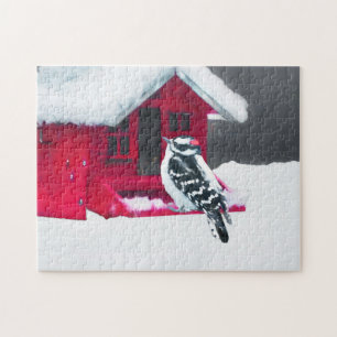 ダウンWoodpecker's 絵画 - Bird Artオリジナル ジグソーパズル