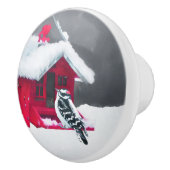 ダウンWoodpecker's 絵画 - Bird Artオリジナル セラミックノブ (右)