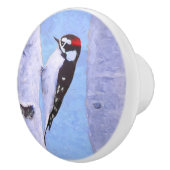 ダウンWoodpecker's 絵画 - Bird Artオリジナル セラミックノブ (右)