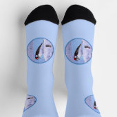 ダウンWoodpecker's 絵画 - Bird Artオリジナル ソックス (上部)
