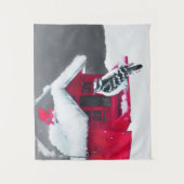 ダウンWoodpecker's 絵画 - Bird Artオリジナル タペストリー (正面)