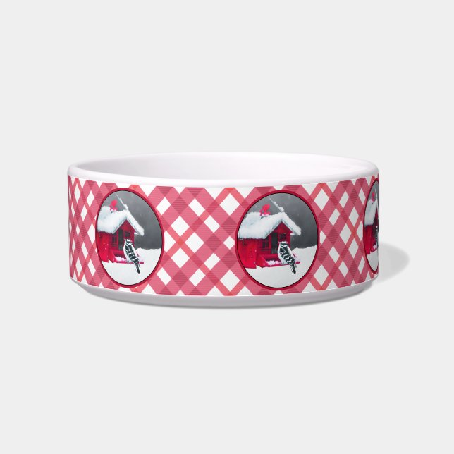 ダウンWoodpecker's 絵画 - Bird Artオリジナル ボウル (左)