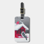 ダウンWoodpecker's 絵画 - Bird Artオリジナル ラゲッジタグ (正面縦)