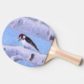 ダウンWoodpecker's 絵画 - Bird Artオリジナル 卓球ラケット (横)