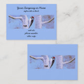 ダウンWoodpecker's 絵画 - Bird Artオリジナル 名刺 (正面/裏面)