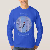 ダウンWoodpecker's 絵画 - Bird Artオリジナル Tシャツ (正面)