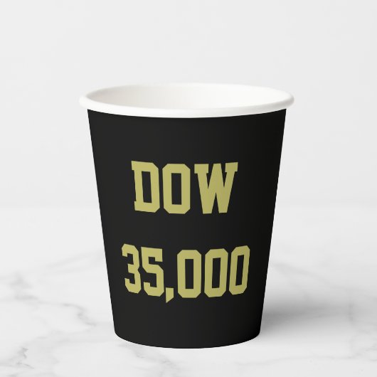ダウ35000株式市場お祝い 紙コップ (正面)