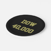 ダウ40000株式市場お祝い ペーパープレート (アングル)
