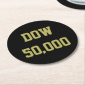 ダウ50,000株式市場お祝い ラウンドペーパーコースター (アングル)