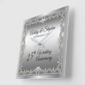 ダエレガントイヤ結婚モンド25周年 スクエア壁時計 (傾斜)