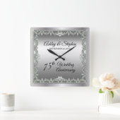 ダエレガントイヤ結婚モンド75周年 スクエア壁時計 (ホーム)