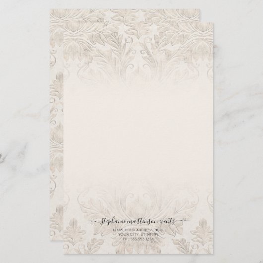 ダエレガントマフランスのスクアイボリープロフェッショナル事業  便箋 (正面/裏面)