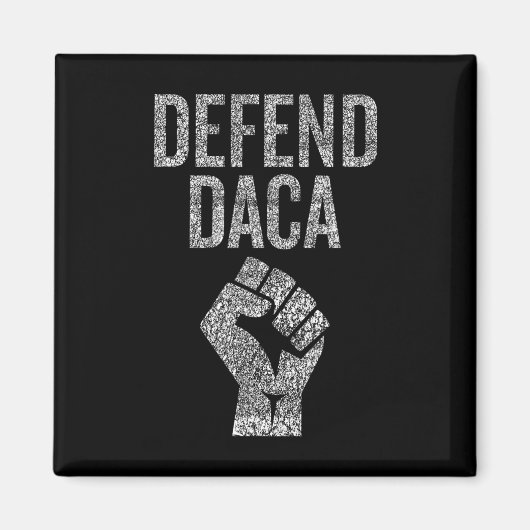 ダカを守ろう Resist拳マーク ダメージ加工デザイン マグネット (正面)