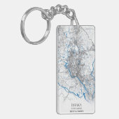 ダカバングラデシュの地図と旅行シンプルにミニマルついて キーホルダー (正面左)