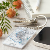 ダカバングラデシュの地図と旅行シンプルにミニマルついて キーホルダー (正面右)