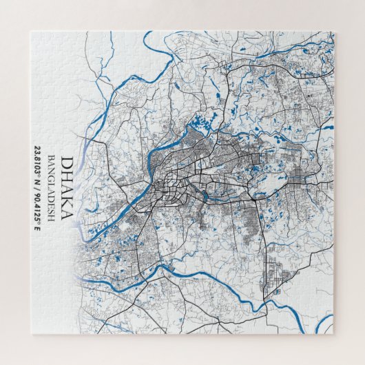 ダカバングラデシュの地図と旅行シンプルにミニマルついて ジグソーパズル (横)