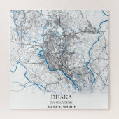 ダカバングラデシュの地図と旅行シンプルにミニマルついて ジグソーパズル (縦)