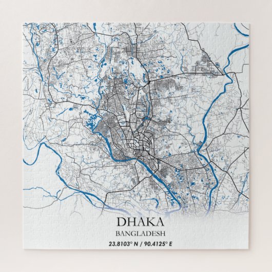 ダカバングラデシュの地図と旅行シンプルにミニマルついて ジグソーパズル (縦)