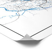 ダカバングラデシュの地図と旅行シンプルにミニマルついて ポスター (角)