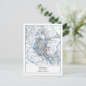 ダカバングラデシュの地図と旅行シンプルにミニマルついて ポストカード (スタンド正面)