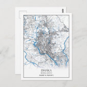 ダカバングラデシュの地図と旅行シンプルにミニマルついて ポストカード (正面/裏面)