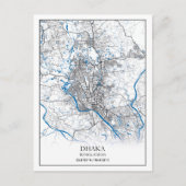 ダカバングラデシュの地図と旅行シンプルにミニマルついて ポストカード (正面)