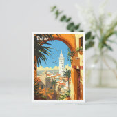 ダカールセネガルヴィンテージアートイラストレーション旅行 ポストカード (スタンド正面)