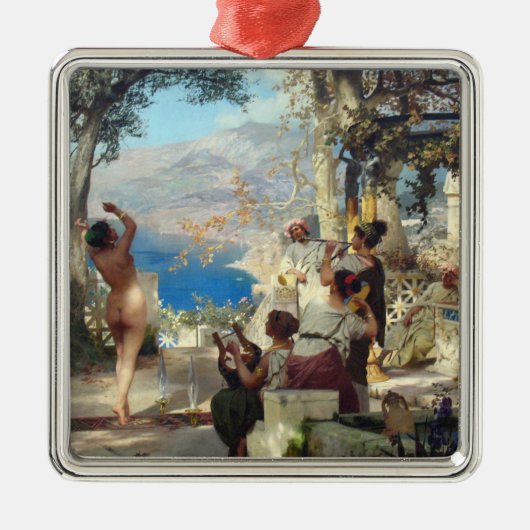 ダガーの間の美しい女性踊り メタルオーナメント (正面)