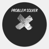 ダクおもしろいテープジョーク怠惰な皮肉な夫の父 ラウンドシール (正面)