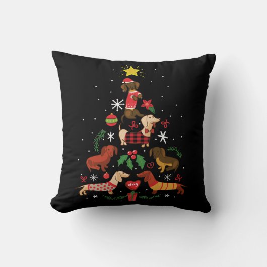ダクシおもしろいュントクリスマスツリー クッション (正面)