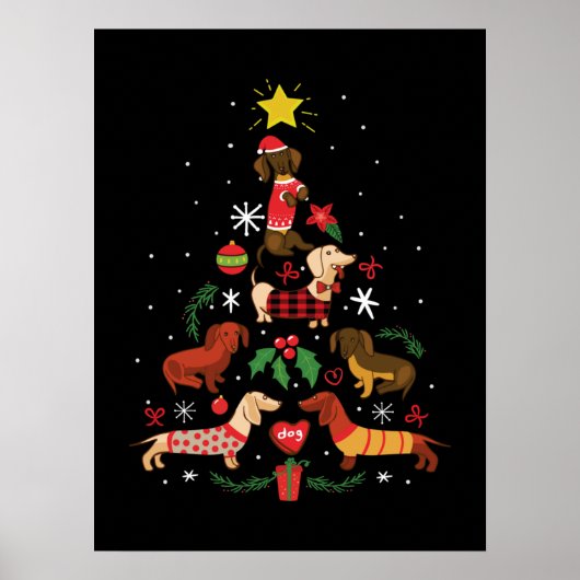 ダクシおもしろいュントクリスマスツリー ポスター (正面)