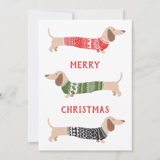 ダクシュおもしろいンドウィーナードッグズクリスマスセーター シーズンカード (正面)