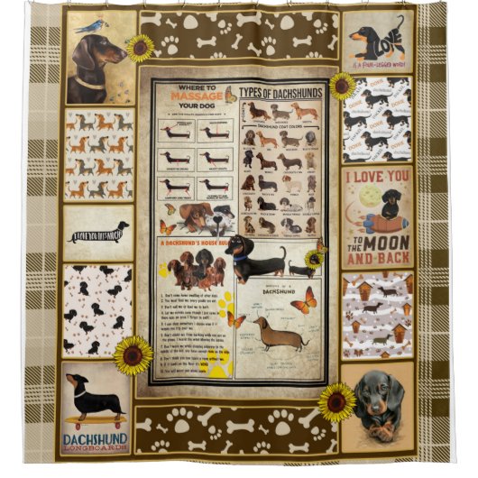 ダクシュパーソナライズされたント知識美しい贈り物 シャワーカーテン (正面)