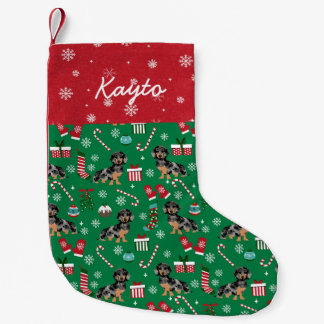 ダクシュンカスタムト犬名 スモールクリスマスストッキング