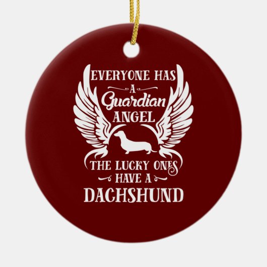 ダクシュントの愛犬の守護天使 セラミックオーナメント (正面)
