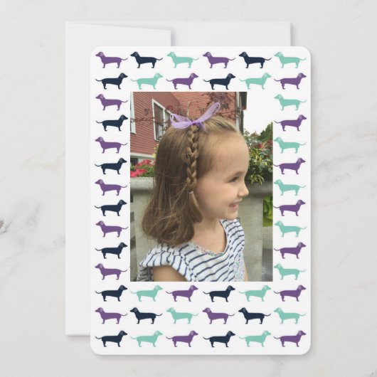 ダクシュントアカウィーナードッグ誕生日招待状 招待状 (裏面)