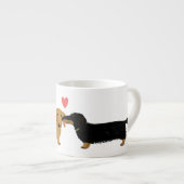 ダクシュントキスウィズハートキュートウィーナードッグラブ エスプレッソカップ (正面右)