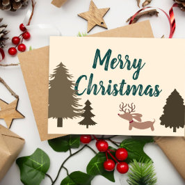 ダクシュントクリスマスカードウィーナードッグ サンキューカード