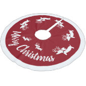 ダクシュントクリスマスツリースカートメリークリスマス ブラッシュドポリエステルツリースカート (アングル)