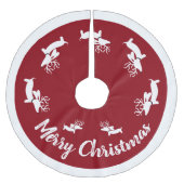 ダクシュントクリスマスツリースカートメリークリスマス ブラッシュドポリエステルツリースカート (正面)